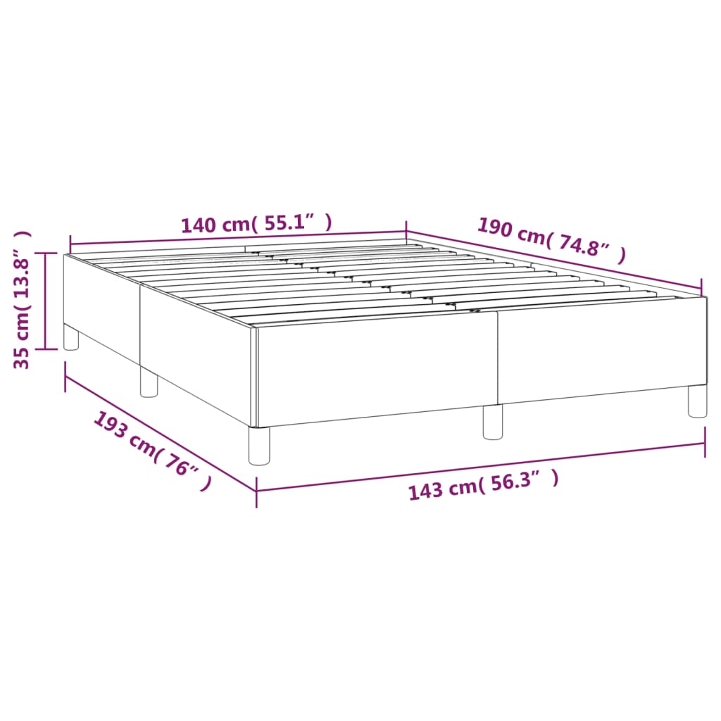 Bettgestell Hellgrau 140 x 190 cm Samt