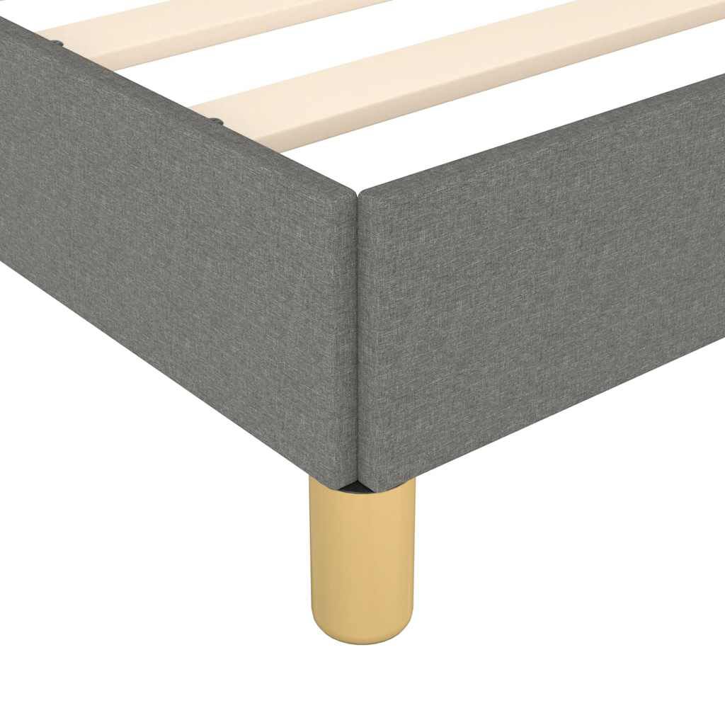 Bettgestell 200x200 cm Dunkelgrau Stoff ohne Matratze modern gestaltet Bettgestell 200x200 cm Dunkelgrau Stoff ohne Matratze modern gestaltet