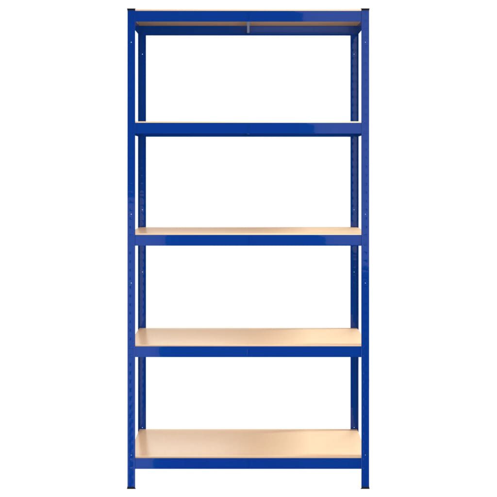 Regalset Regalsystem Blau 2 Stück mit 5 Böden aus Stahl und Holzwerkstoff stabil Regalset Regalsystem Blau 2 Stück mit 5 Böden aus Stahl und Holzwerkstoff stabil