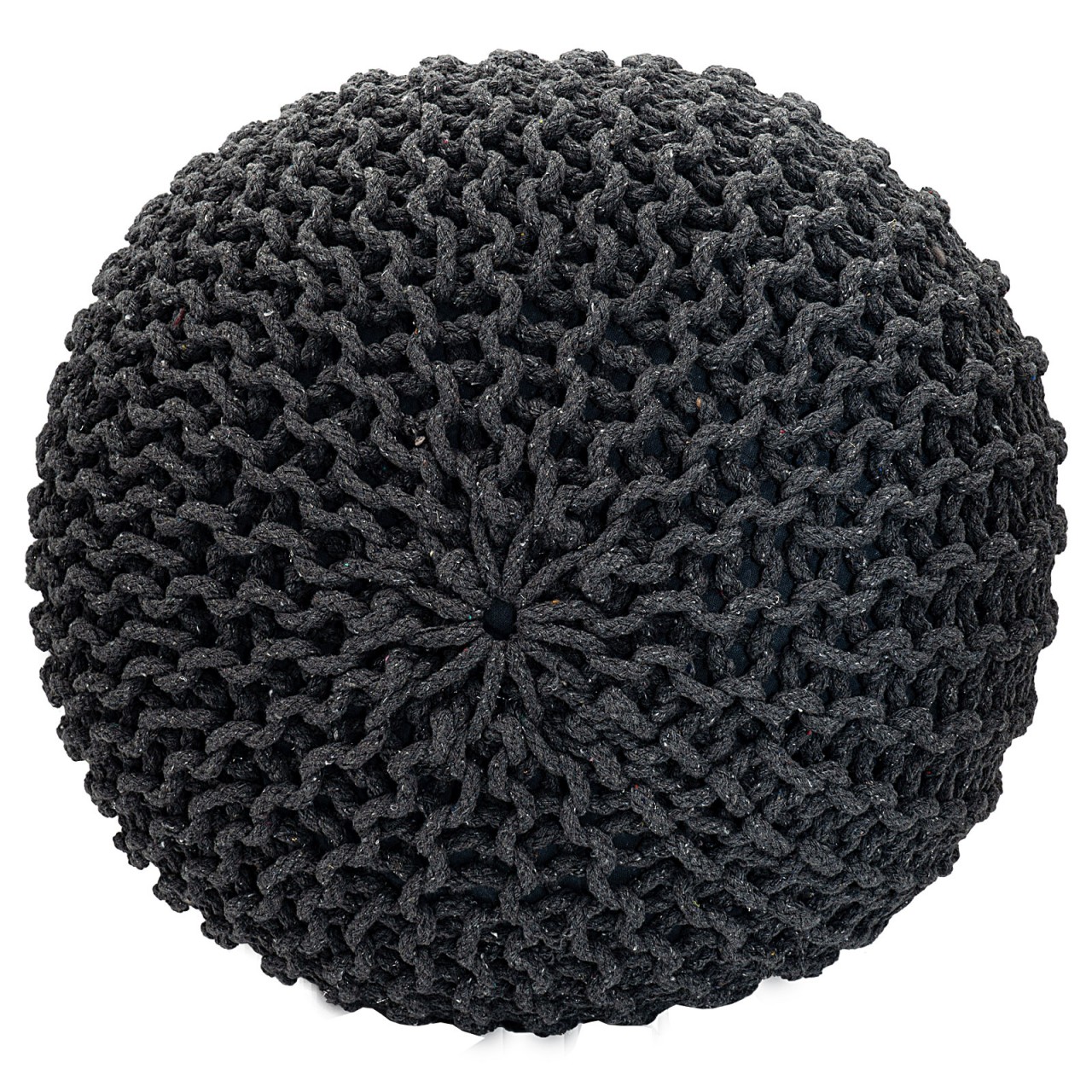 Pouf Ø 55 H 37 H 37 Strickhocker Sitzpouf Bodenkissen nachhaltig