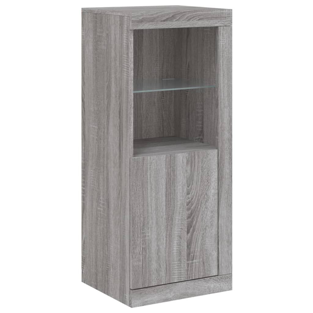 Schrank Sideboard mit LED Beleuchtung Grau Sonoma für Wohnzimmer & Flur Schrank Sideboard mit LED Beleuchtung Grau Sonoma für Wohnzimmer & Flur
