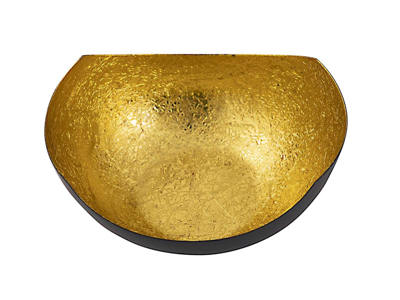 Teelichthalter 48-teilig Set 2´x 24 VE Kerzenhalter Love Schalenform schwarz matt innen vergoldet