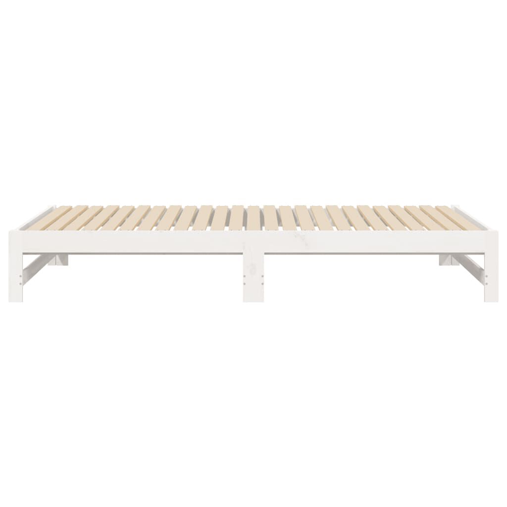 Ausziehbares Tagesbett Weiß Kiefer massiv 2x90x200 cm flexibel und robust Ausziehbares Tagesbett Weiß Kiefer massiv 2x90x200 cm flexibel und robust