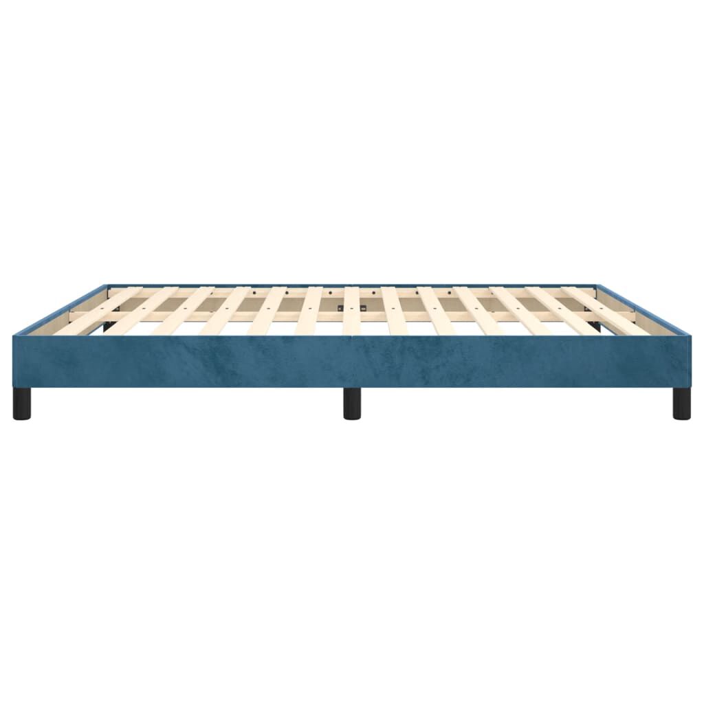 Bettgestell Dunkelblau 180x200 cm aus Samt ohne Matratze elegant gepolstert Bettgestell Dunkelblau 180x200 cm aus Samt ohne Matratze elegant gepolstert