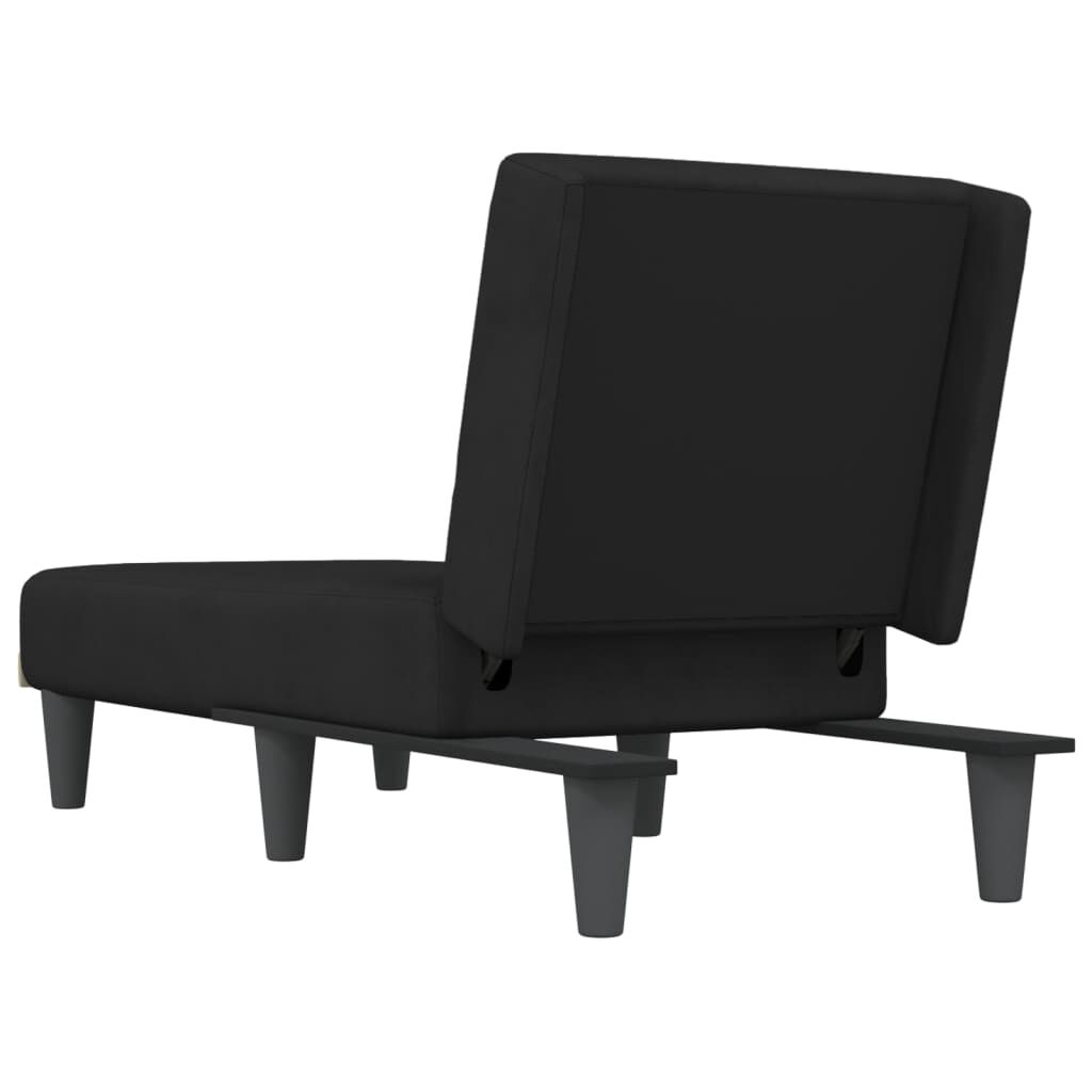 Chaiselongue mit schwarzem Samt edel und bequem für Schlaf oder Wohnzimmer