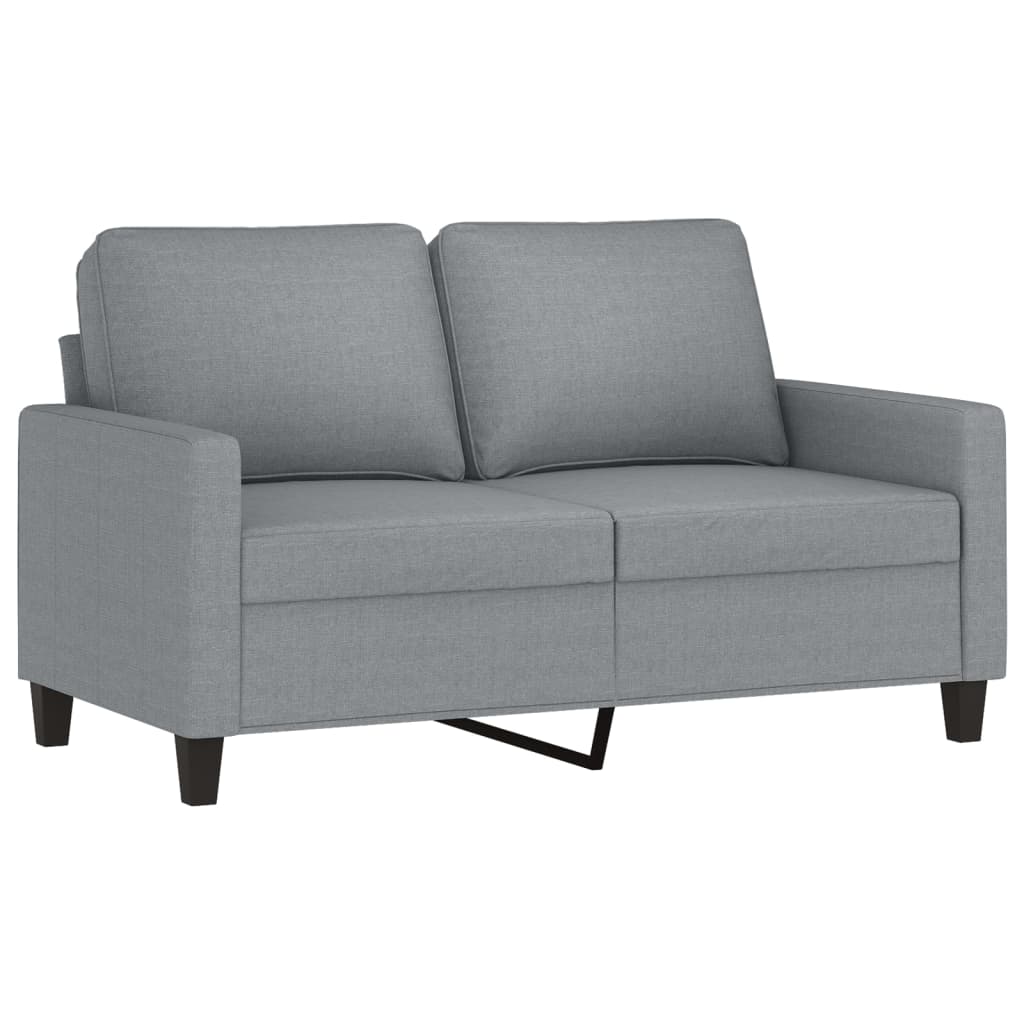 2 Sitzer Sofa Hellgrau 120 cm Stoff modern bequem Wohnzimmer Polster Couch