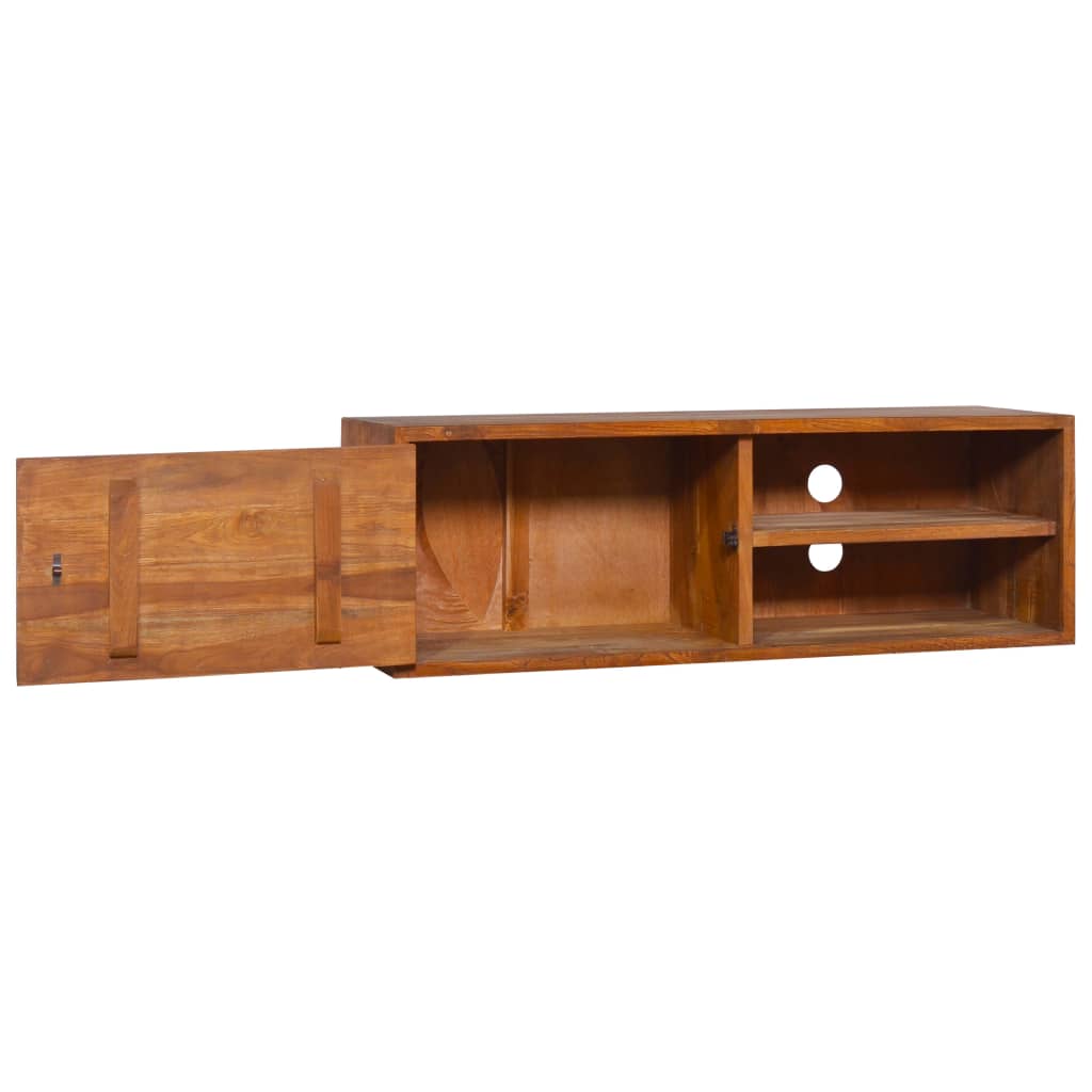 TV-Wandschrank Teakholz 90x30x30 cm massiv