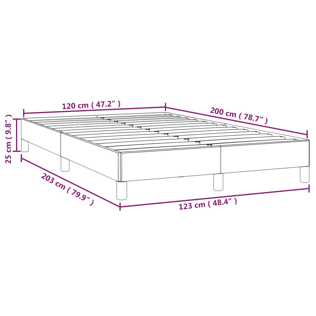 Bettgestell Bettrahmen Einzelbett Lattenrost XL grau Samt 120x200cm Höhe 25cm