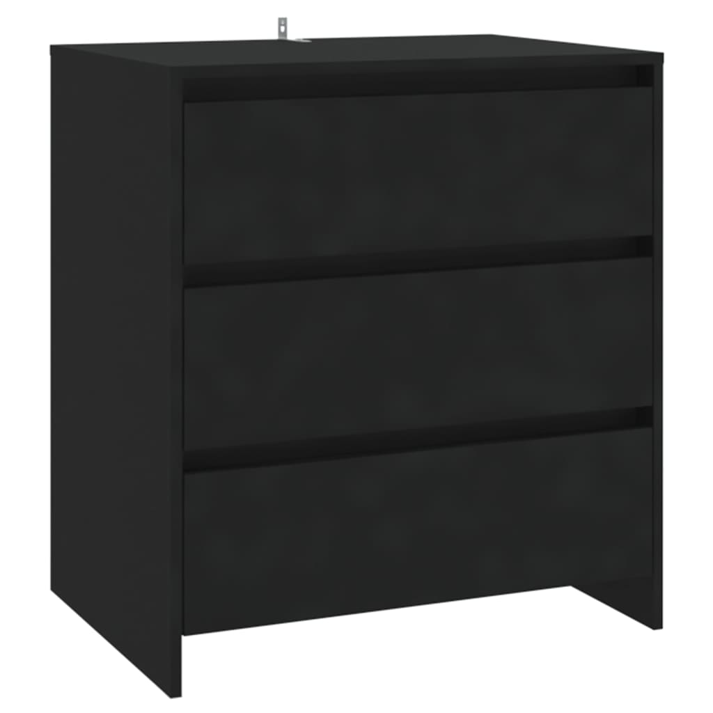 Sideboard Kommode Schrank Wohnzimmer Flur Schwarz 70x41x75cm Holz mit Stauraum