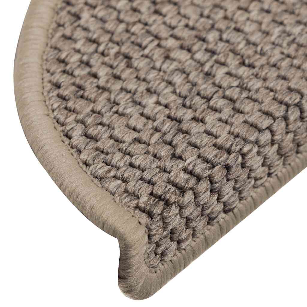 Treppenmatten Selbstklebend Sisal 15 Stk. 56x17x3cm Dunkelbeige