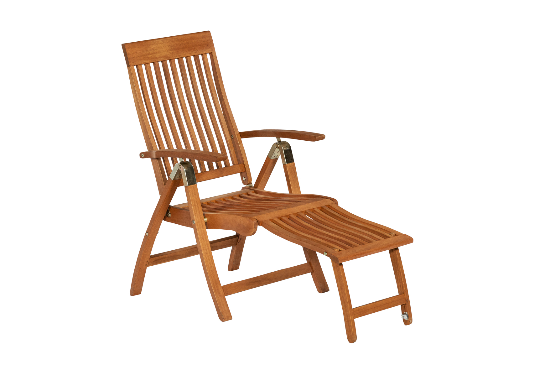 Comodoro Set 2tlg.
1 Comodoro Klappsessel, Rückenlehne 5-fach verstellbar, mit Fußteil,
1 Klapphocker, 50 x 50 cm
FSC ® Eukalyptusholz