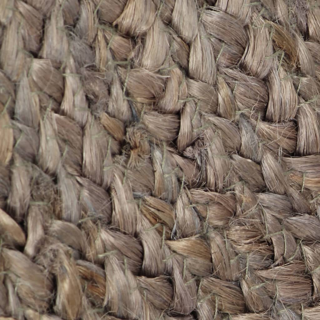 Handgefertigter Teppich Jute Rund 240 cm Grau Naturfaser Robust Dekorativ