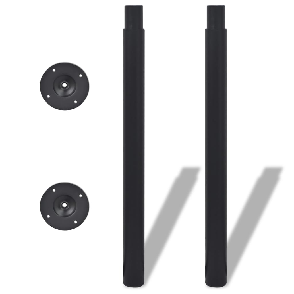 Teleskop Tischfuß 2er Set schwarz 710 mm bis 1100 mm stabil höhenverstellbar