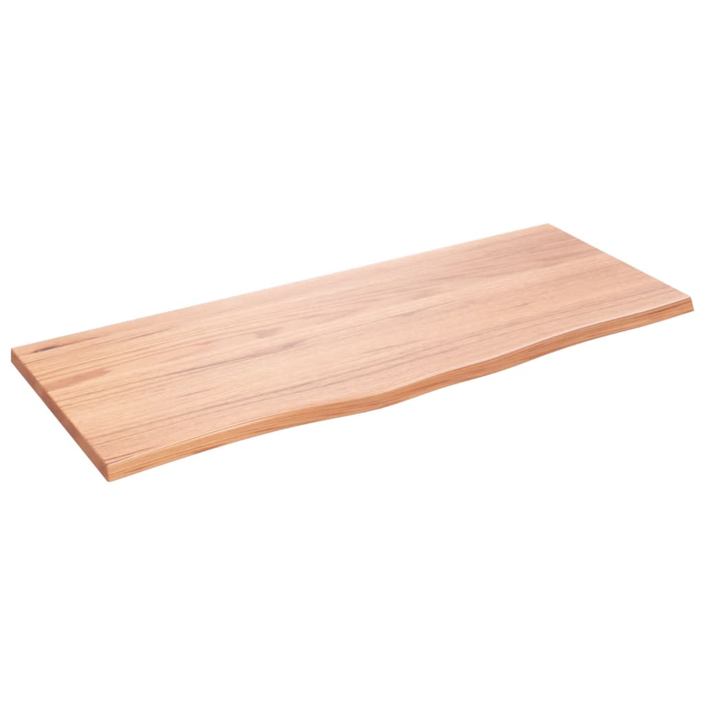 Wandregal Hellbraun 100x40x2 cm Massivholz Eiche Behandelt stabil und stilvoll