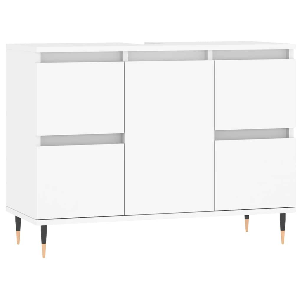 Badschrank Weiß 80x33x60 cm modern kompakt aus Holzwerkstoff praktisch Badschrank Weiß 80x33x60 cm modern kompakt aus Holzwerkstoff praktisch