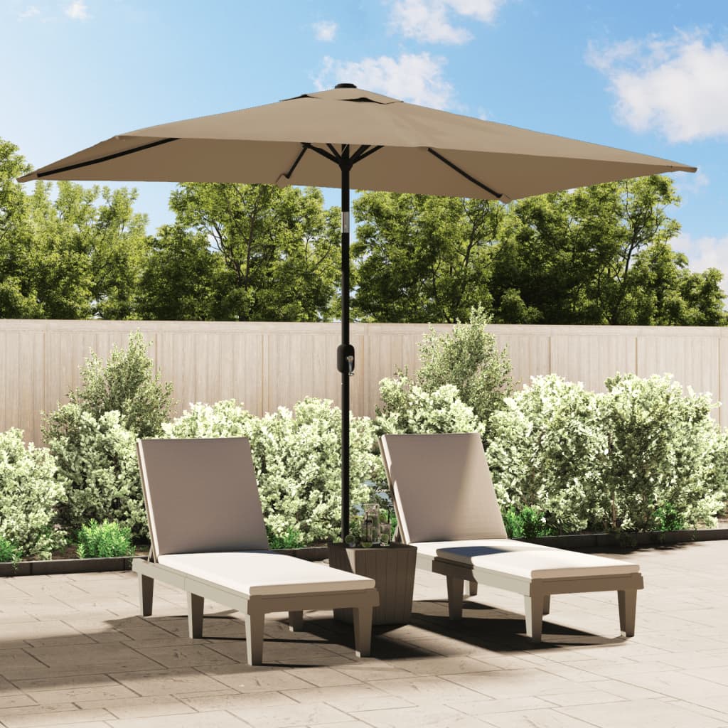 Sonnenschirm Schattenspender Metallstange 300 x 200cm Taupe Outdoor