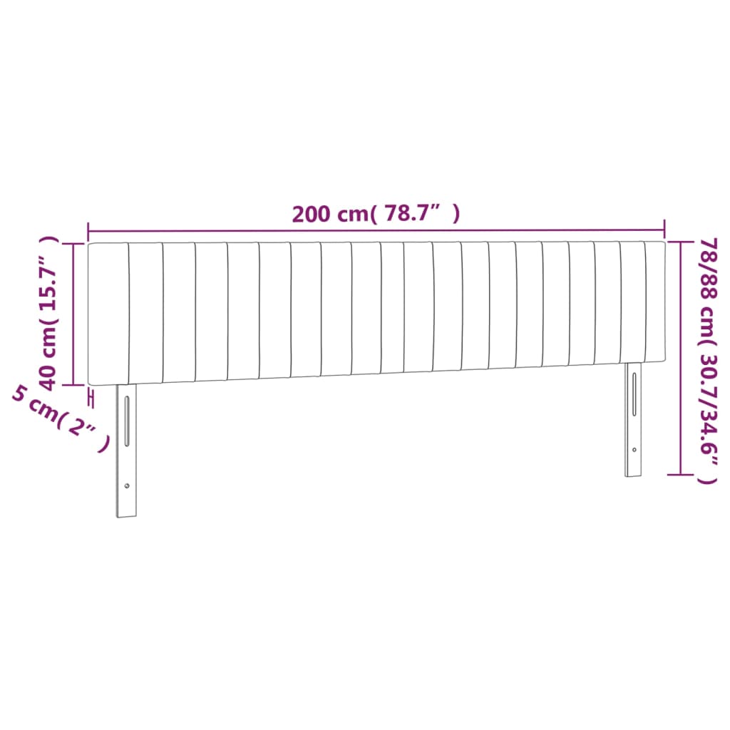 Kopfteile Bett 2er Set Dunkelgrau 100x5x78/88 cm Stoff für modernes Schlafzimmer Kopfteile Bett 2er Set Dunkelgrau 100x5x78/88 cm Stoff für modernes Schlafzimmer