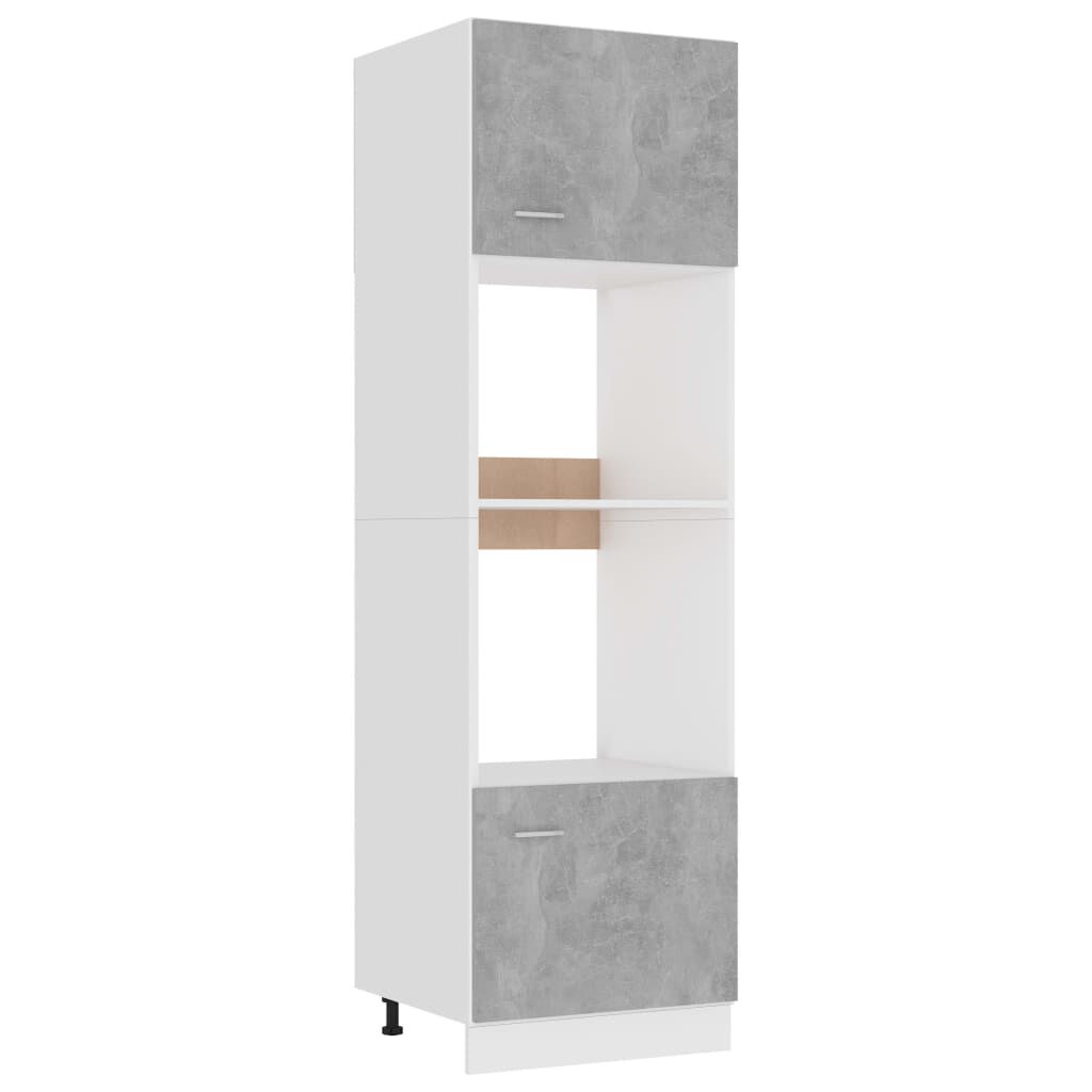Mikrowellenschrank Betongrau 60 x 57 x 207 cm modern mit viel Stauraum