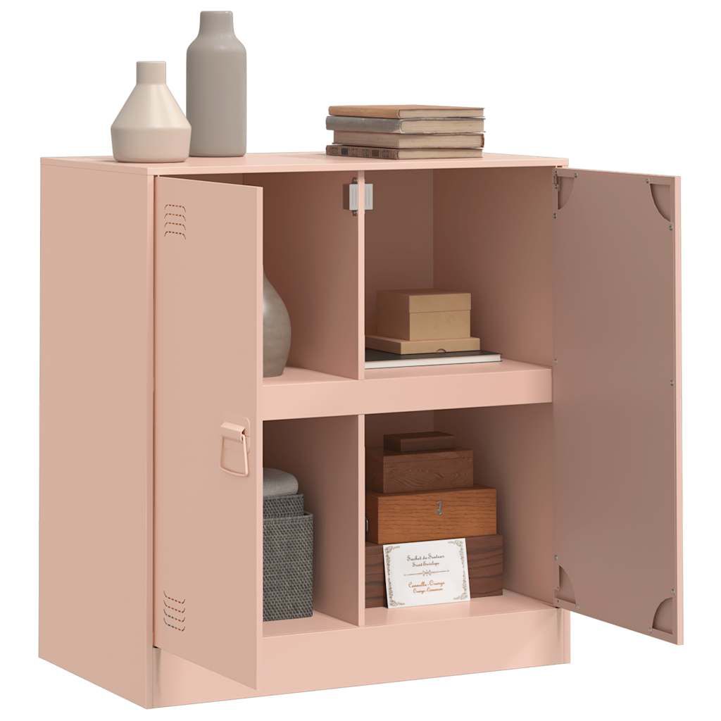 Sideboard aus Stahl in Rosa 67x39x73 cm modernes Möbelstück für Wohnzimmer Sideboard aus Stahl in Rosa 67x39x73 cm modernes Möbelstück für Wohnzimmer