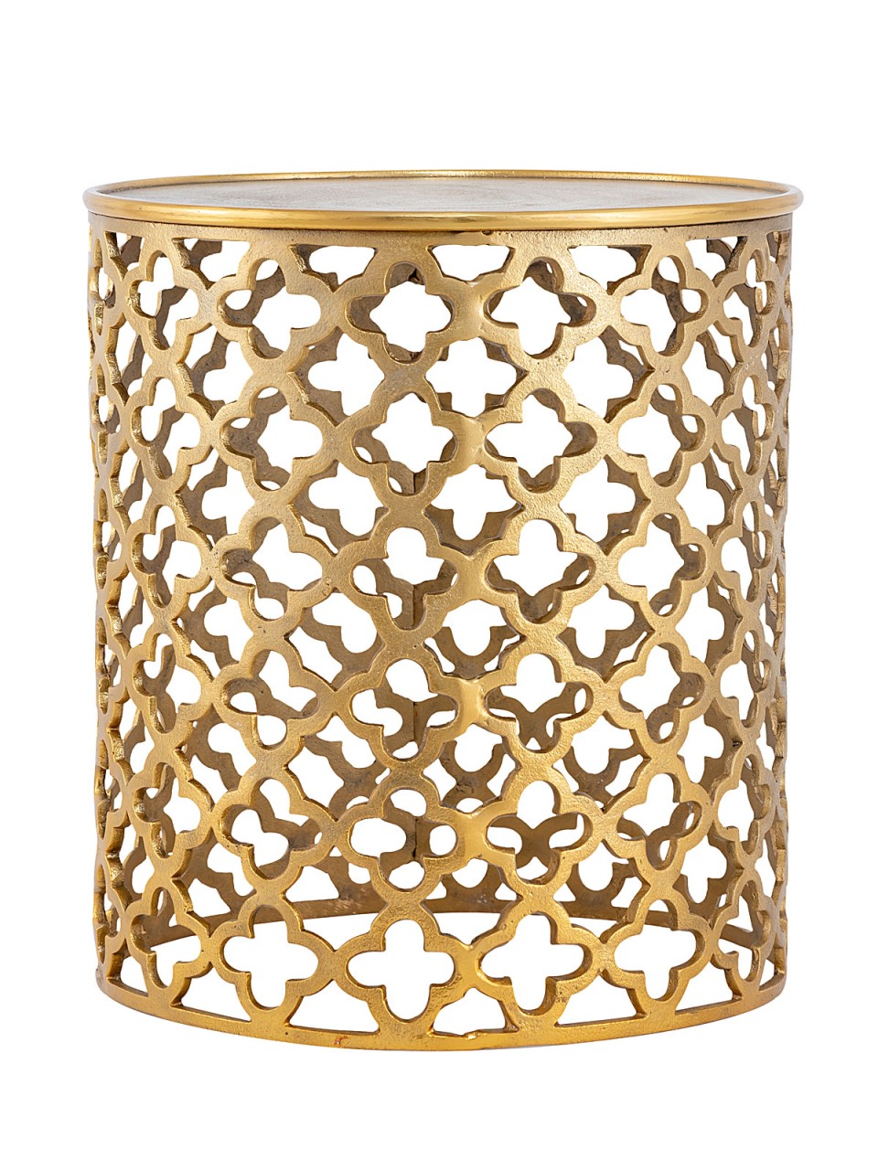 Dekotisch Metall Beistelltisch ø 40 x 45 cm rund Kairo silber o. gold Aluminium Orientalisch