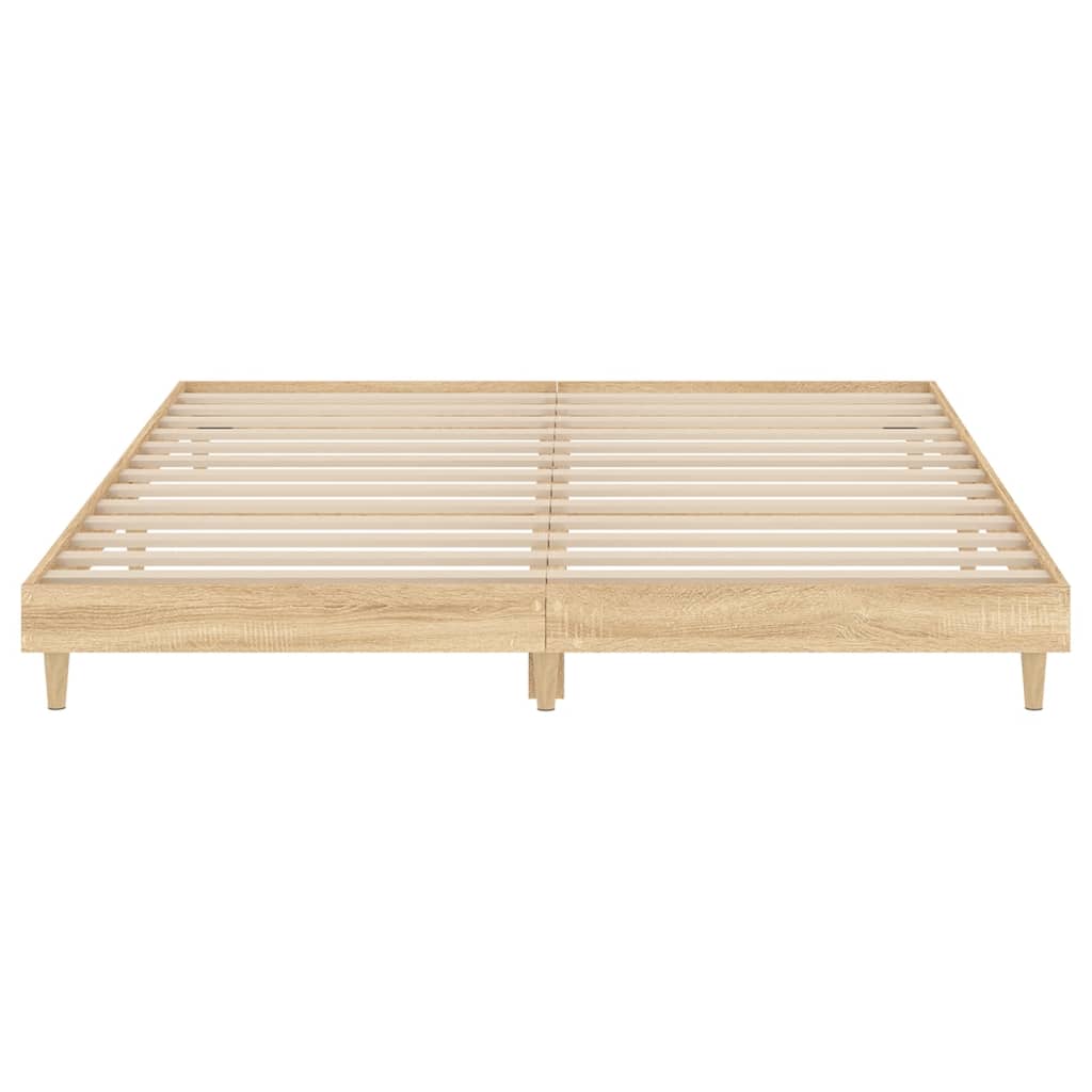 Bettgestell Sonoma-Eiche 150x200 cm Holzwerkstoff modern Doppelbett Schlafzimmer