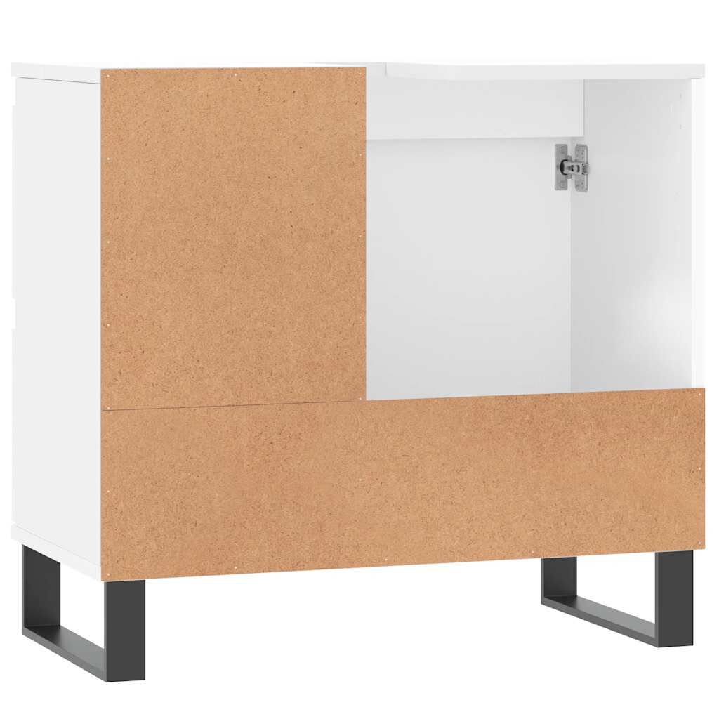 Kompakter Badschrank Weiß 65 x 33 x 60 cm aus Holzwerkstoff modern