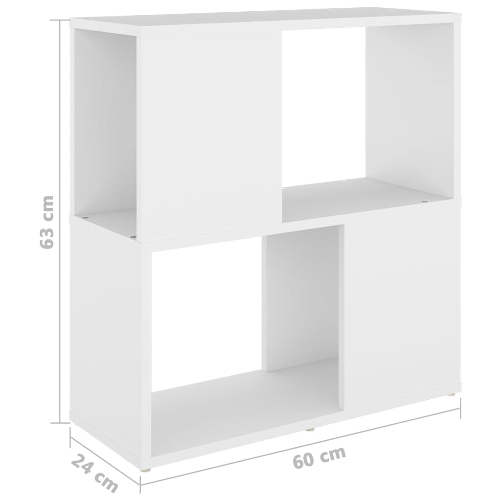 Bücherschrank Weiß 60x24x63 cm Holzwerkstoff Regal Aufbewahrungsschrank Standregal Bücherregal Modern Bücherschrank Weiß 60x24x63 cm Holzwerkstoff Regal Aufbewahrungsschrank Standregal Bücherregal Modern