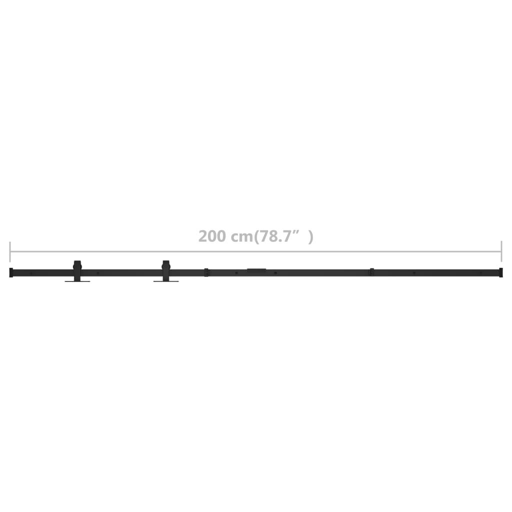Mini Schiebeschranktür Set Kohlenstoffstahl 200 cm