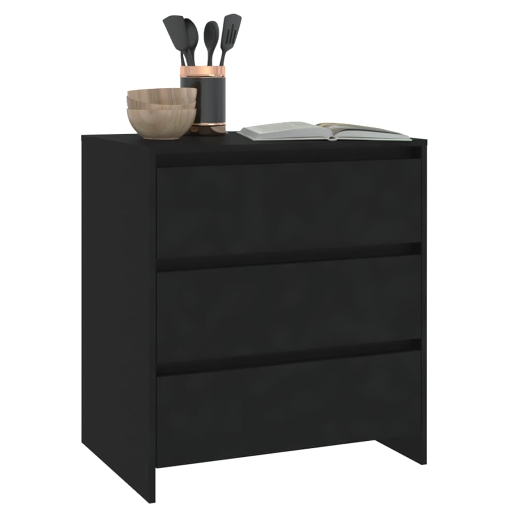 Sideboard Kommode Schrank Wohnzimmer Flur Schwarz 70x41x75cm Holz mit Stauraum