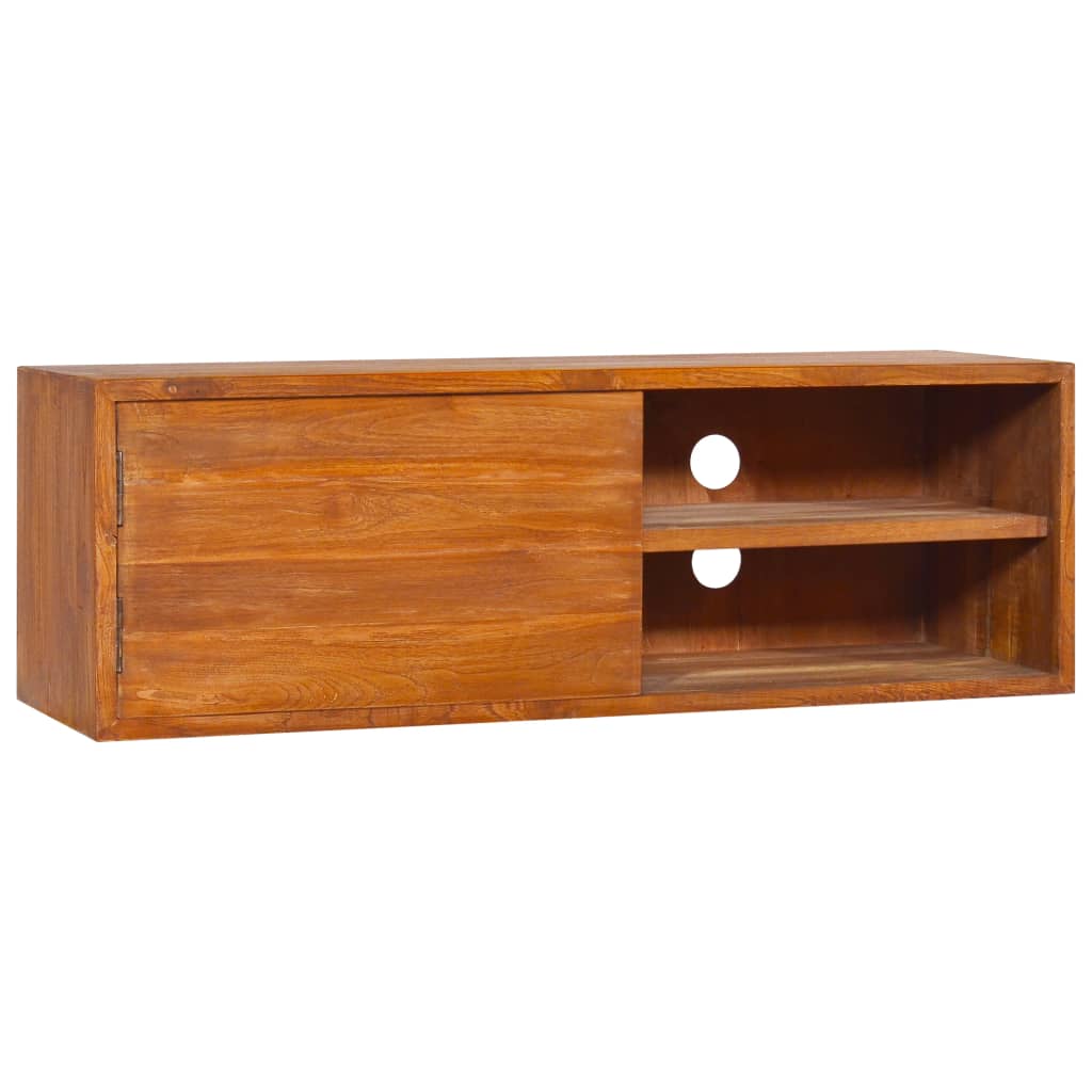 TV-Wandschrank Teakholz 90x30x30 cm massiv