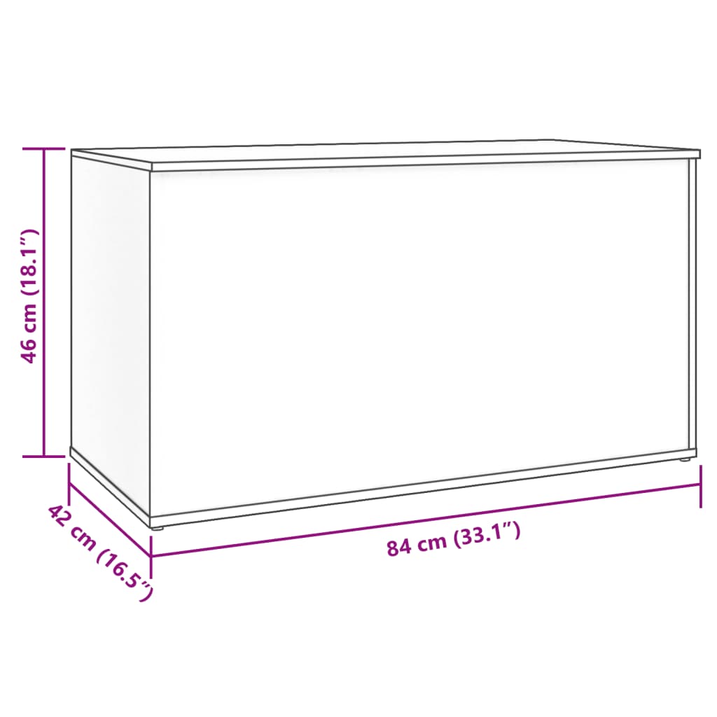 Trendige Aufbewahrungsbox Truhe Weiß Holzwerkstoff Stabil Stauraum 84x42x46cm