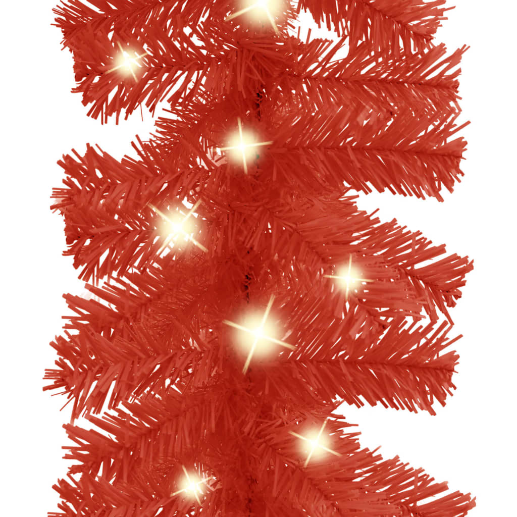 Weihnachtsgirlande Girlande Rot Deko mit LED Lichtern 20m länge Weihnachtsgirlande Girlande Rot Deko mit LED Lichtern 20m länge