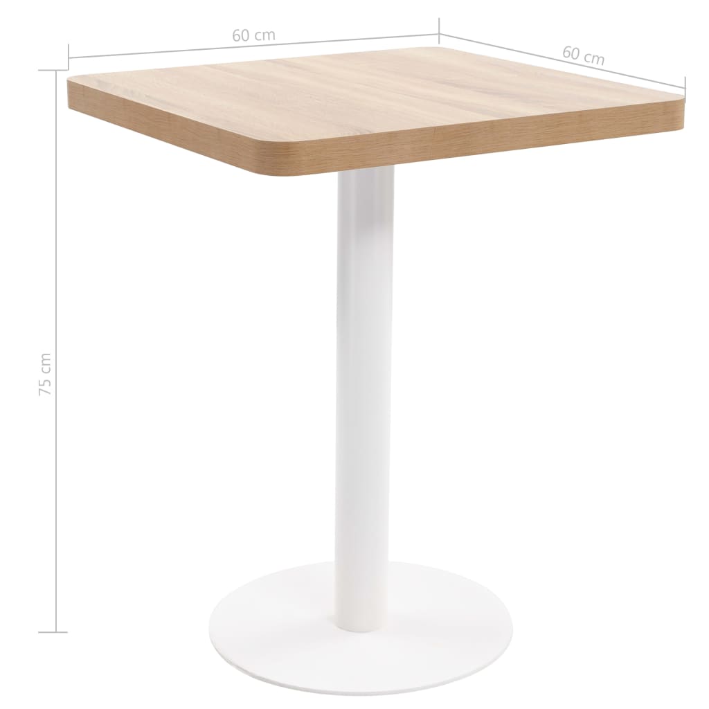 Bistrotisch MDF Hellbraun 60x60 cm Tisch