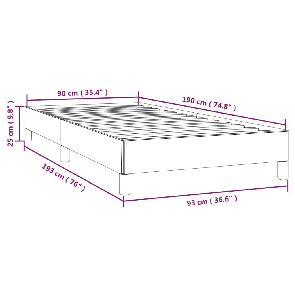 Bettgestell Bettrahmen Polsterbett Schwarz 90x190 cm Stoff 