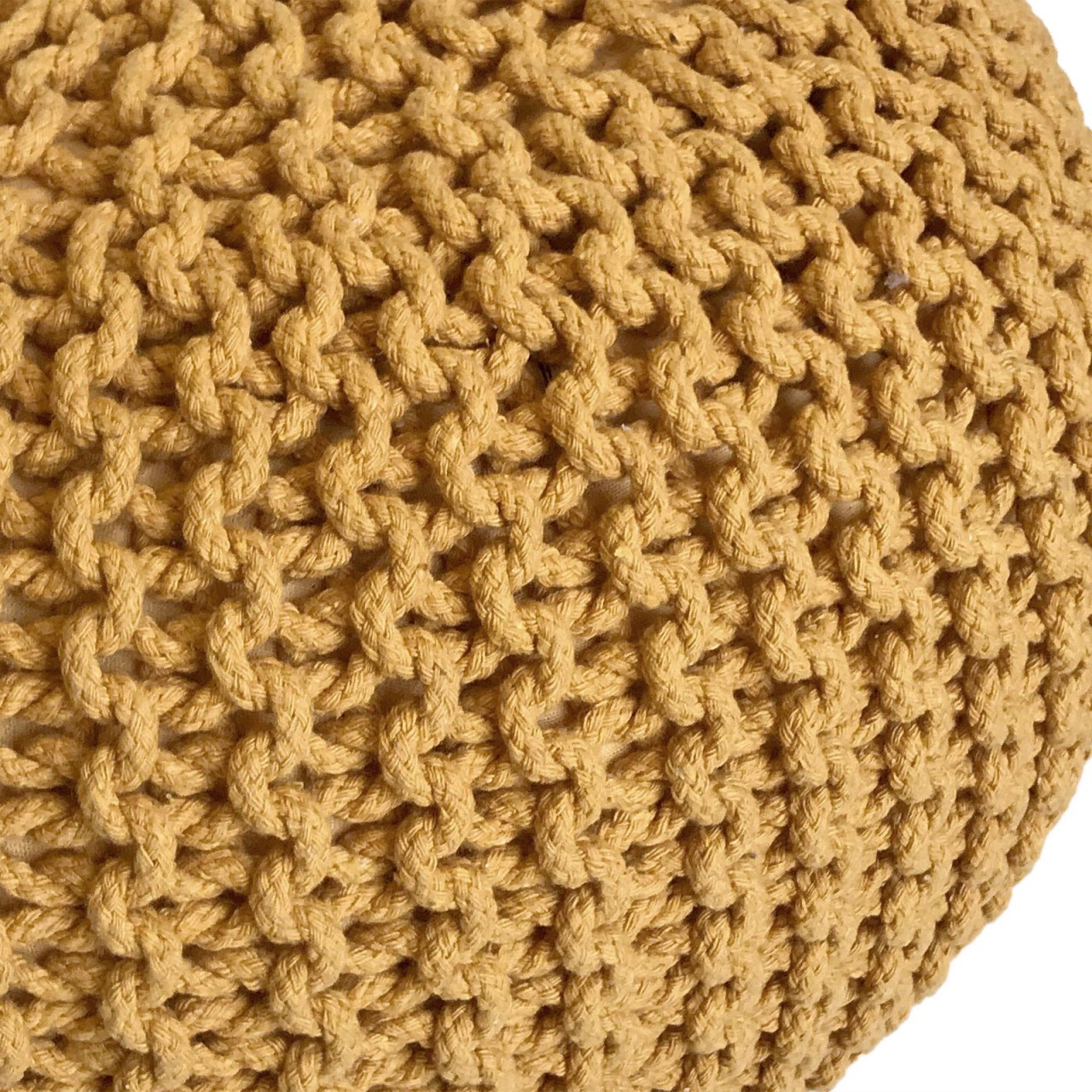 Strickhocker Pouf Ø 45 H 30 cm cm Sitzpouf Strick Bodenkissen