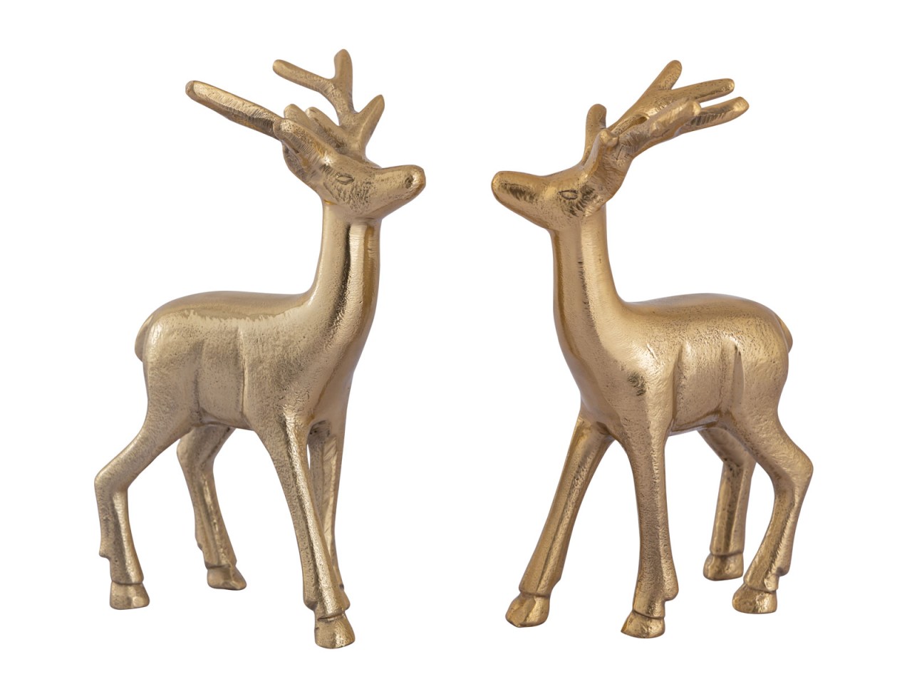 Deko Figur Hirsch 2er Set Tischdekoration Tierfigur Metall Weihnachtsdeko silber o. gold Aluminium Deko Figur Hirsch 2er Set Tischdekoration Tierfigur Metall Weihnachtsdeko silber o. gold Aluminium