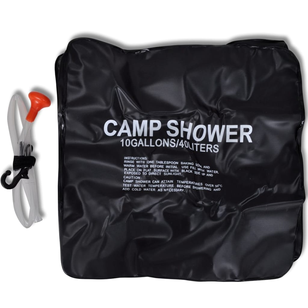 Campingdusche Schwarz 40 L Solardusche mit Schlauch und Duschkopf