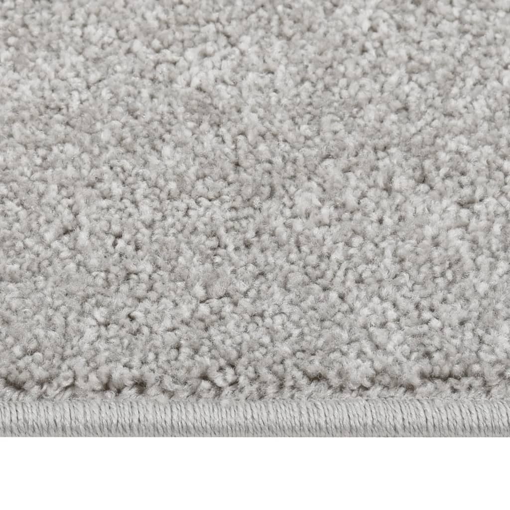 Teppich Kurzflor Hellgrau 240x340 cm Wohnzimmerteppich