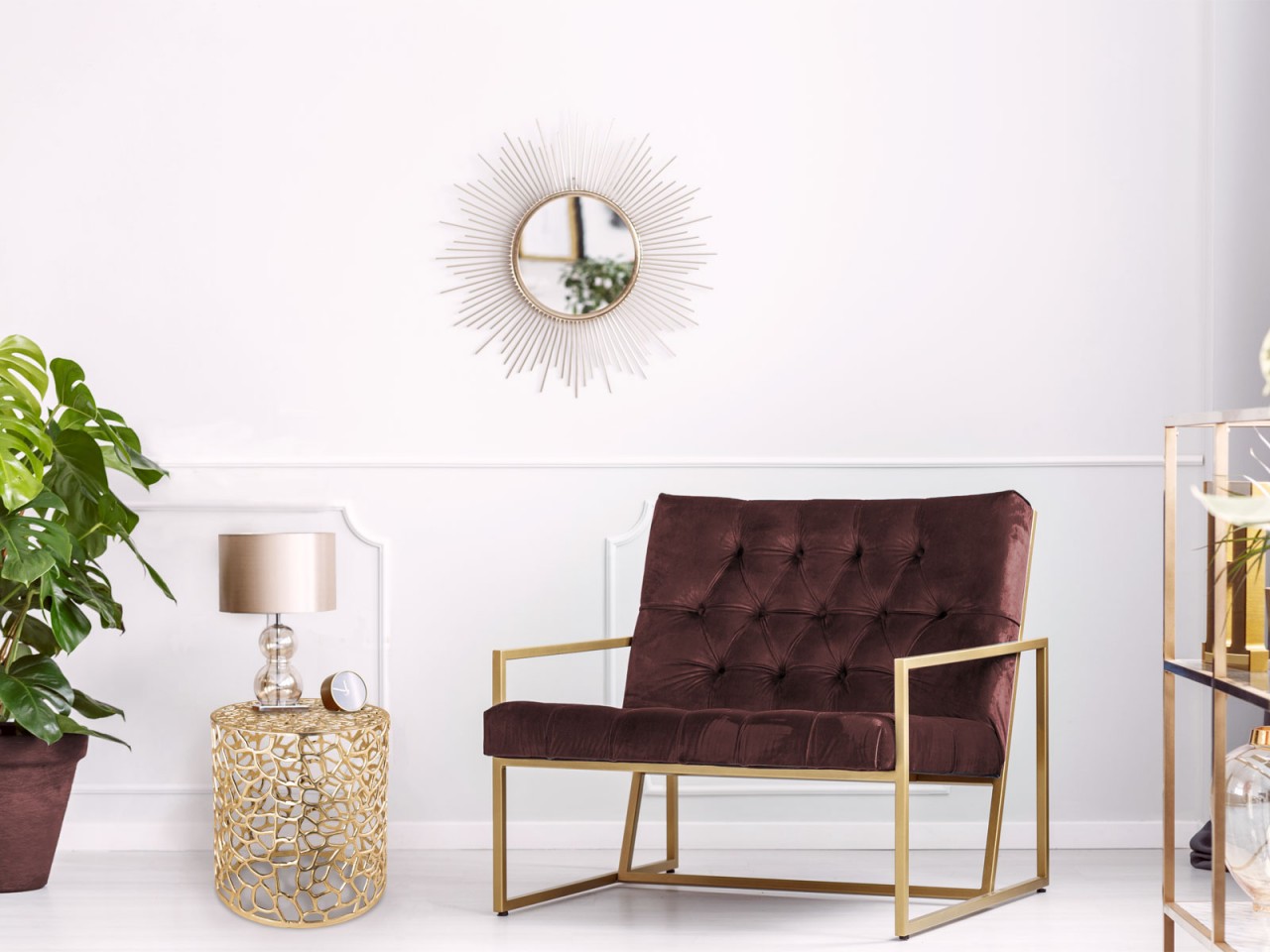 Beistelltisch Metall Dekotisch ø 40 x 46 cm rund Agadir silber o. gold Aluminium Korallen-Design Beistelltisch Metall Dekotisch ø 40 x 46 cm rund Agadir silber o. gold Aluminium Korallen-Design