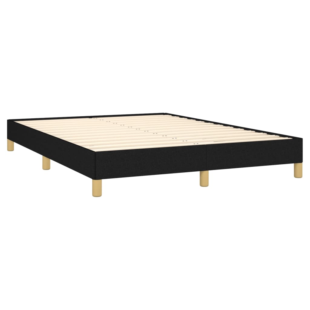 Bettgestell 140x190 cm Schwarz Weiches Stoffdesign für stilvolles Ambiente Bettgestell 140x190 cm Schwarz Weiches Stoffdesign für stilvolles Ambiente