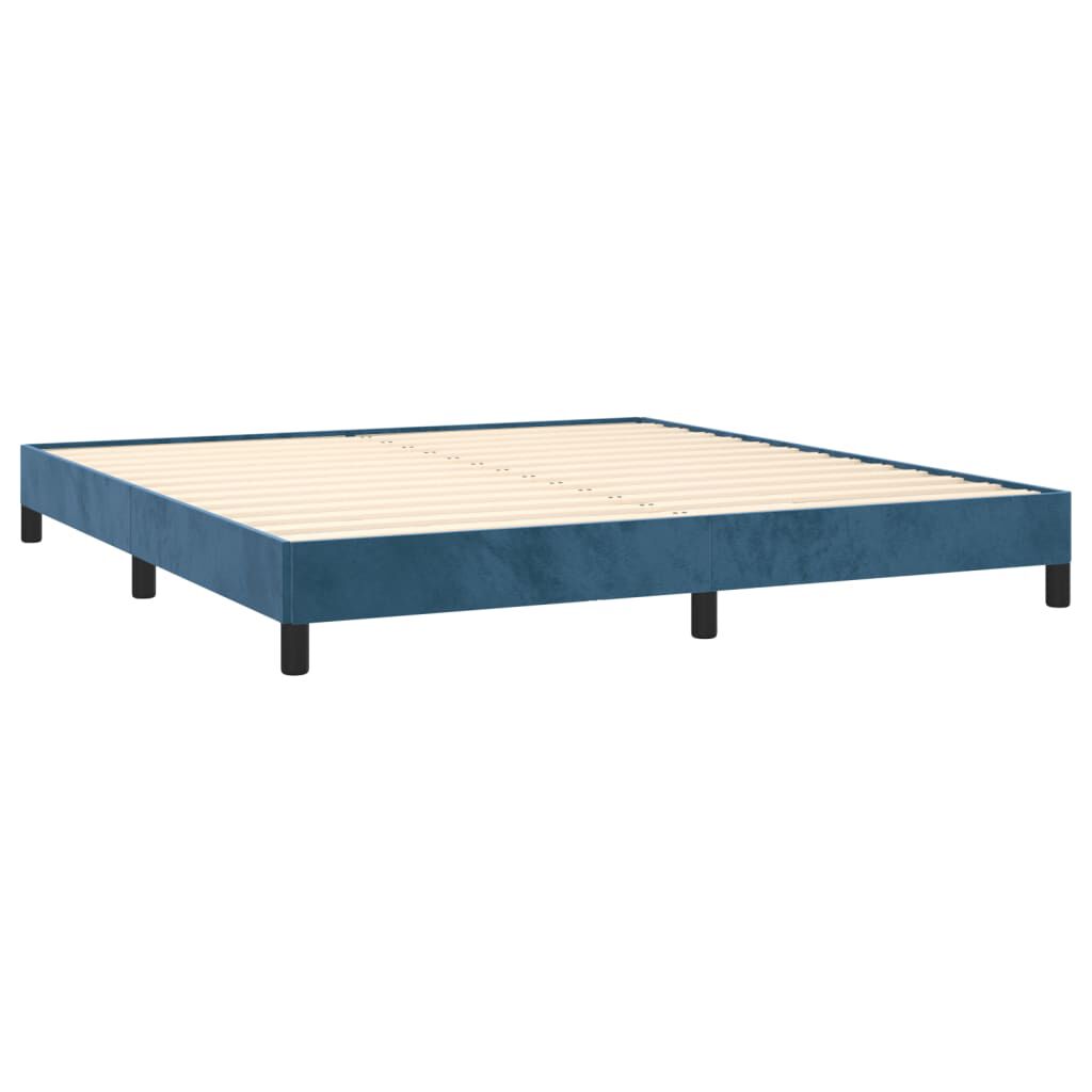 Bettgestell Dunkelblau 180x200 cm aus Samt ohne Matratze elegant gepolstert Bettgestell Dunkelblau 180x200 cm aus Samt ohne Matratze elegant gepolstert