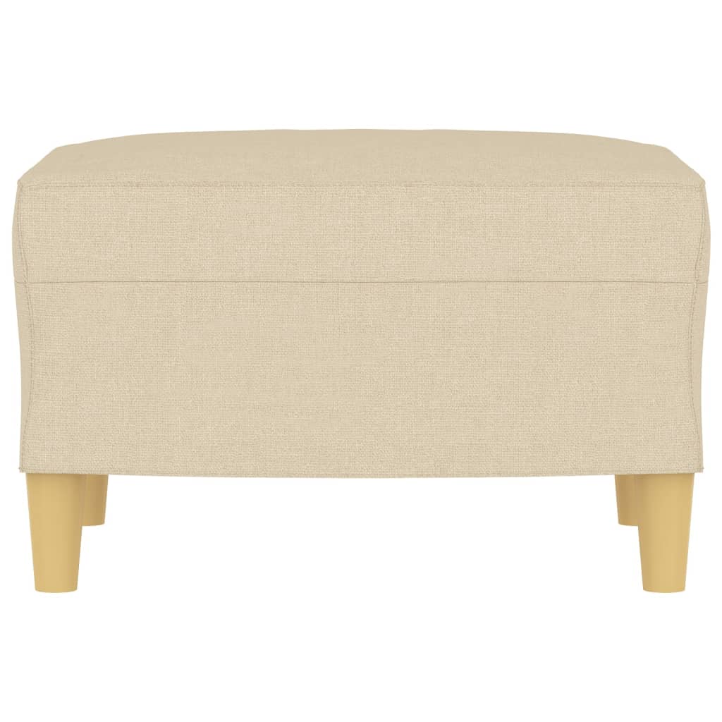 Hocker Creme Stoff 60x50x41 cm Fußhocker Sperrholzrahmen Stabil