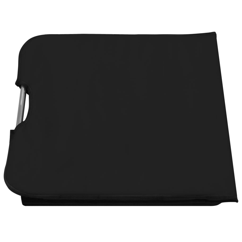 Klappbare Strandmatte mit Kopfteil aufstellbar 2 Stk Stahl Stoff Schwarz faltbar