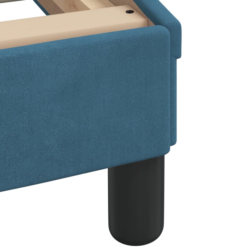 Bettgestell 100x200 cm Blau mit Kopfteil Samtbezug weich bequem gepolstert Bettgestell 100x200 cm Blau mit Kopfteil Samtbezug weich bequem gepolstert