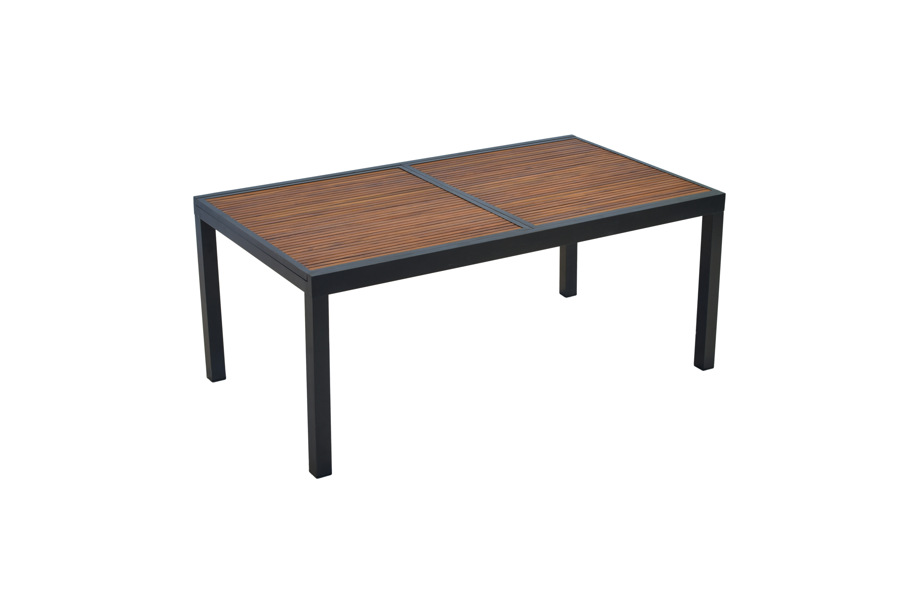 Merxx Paxos Gartenmöbel Set für 8 Personen 9 teilig aus Aluminium mit Textilbespannung und FSC Akazienholz mit Ausziehtisch 180 bis 240 cm und 8 gepolsterten Stapelsesseln in Graphit Grau