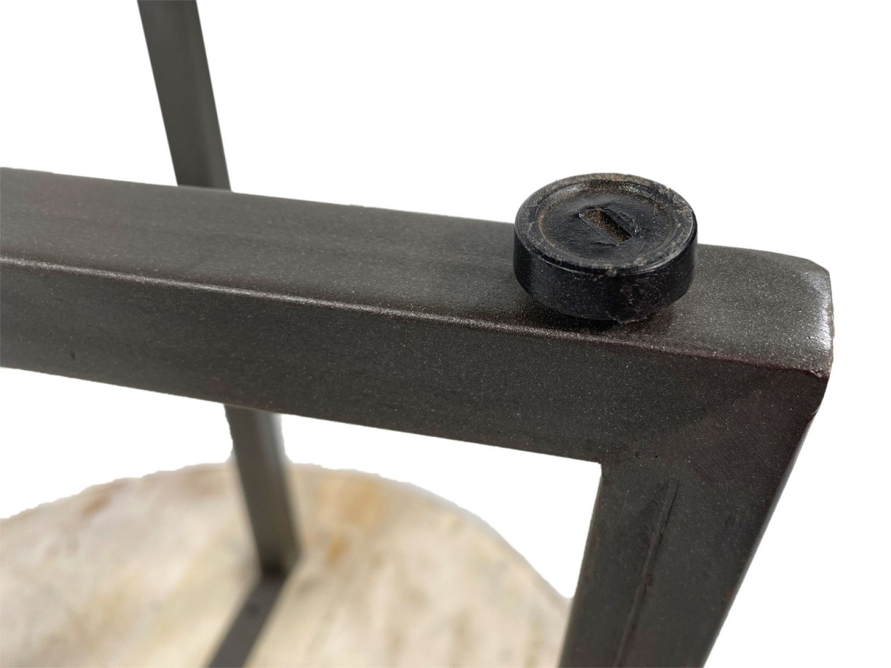 Couchtisch rund 60 cm Wohnzimmer Tisch Beistelltisch Cannes Metall-Gestell schwarz weiß altsilber