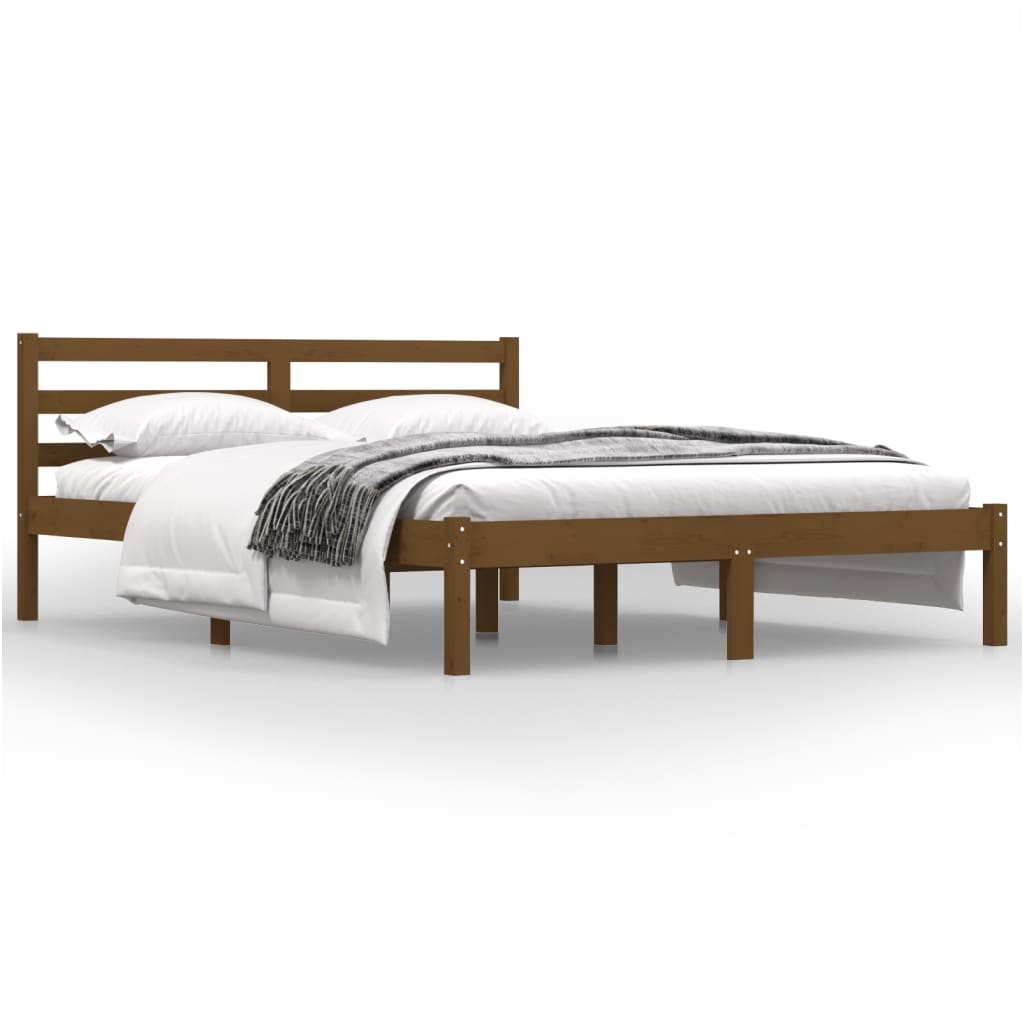 Bettgestell Einzelbett XL Massivholz Kiefer Honigbraun 120x190cm Doppelbett 