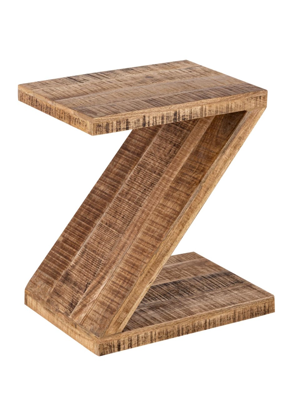 Beistelltisch Holz Z Form 42x50x31cm Zoro Sofatisch Blumentisch nachhaltig Mango Altholz