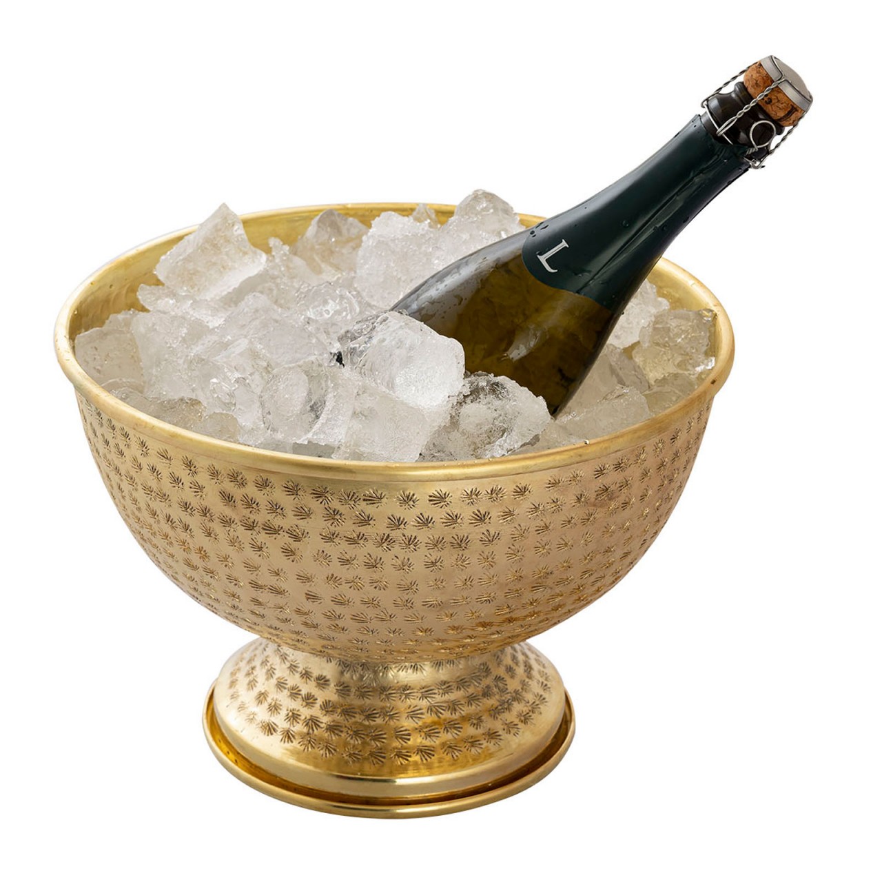 Flaschenkühler Weinkühler Metall ø 29 cm Sektkühler rund silber gold Eiskühler Champagnerkühler