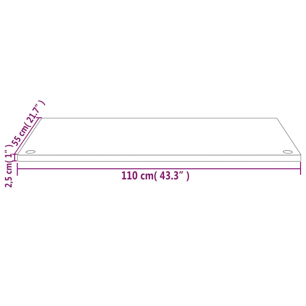 Tischplatte Holz Kiefer Massiv 110x55cm Unbehandelt Kabellöcher DIY Möbelbau